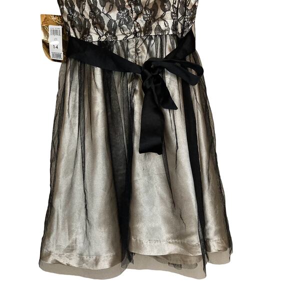 ABS Kids by Allen Schwartz Little Girls Black Tulle Formal Sequin Dress Size 14 - Picture 12 of 16